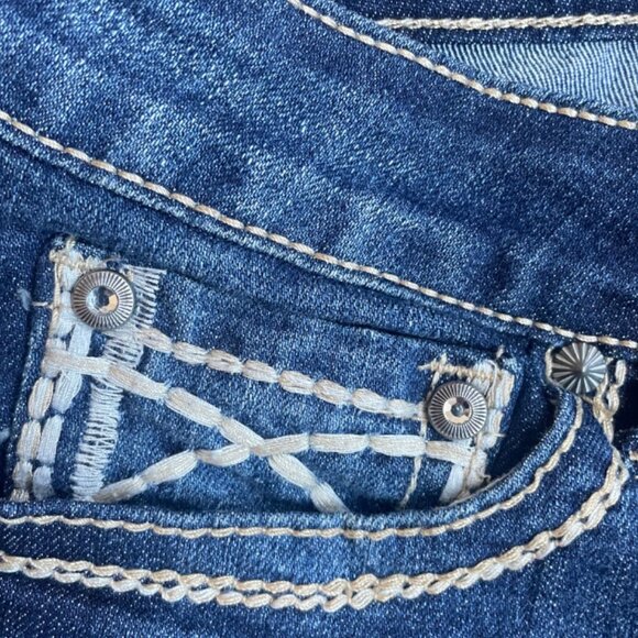 Vintage Rockin Denim Jean Y2K Capri Pants Size 8 - Picture 5 of 9